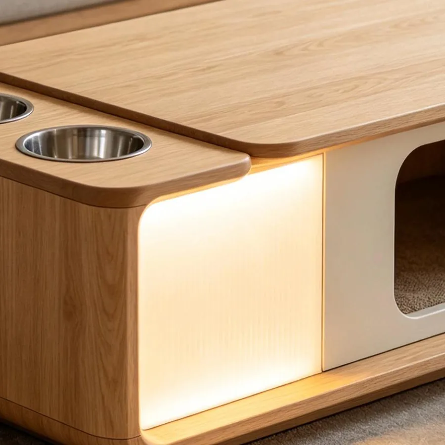 Warm night light in the lower compartment