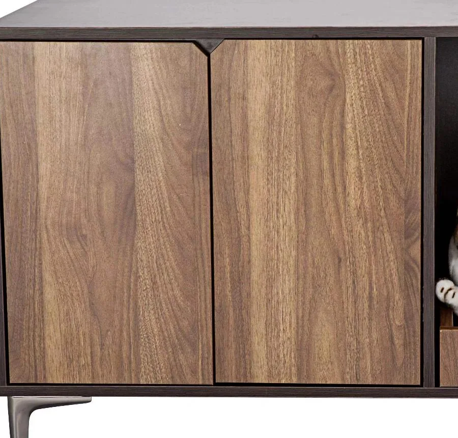 Sliding walnut doors and cabinet body