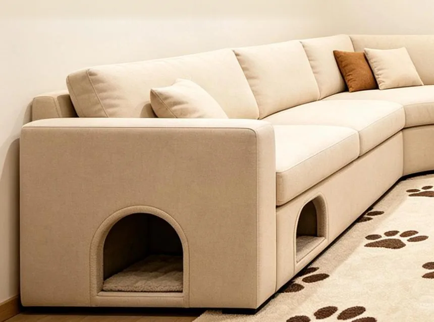 Living room scene with the co-living range