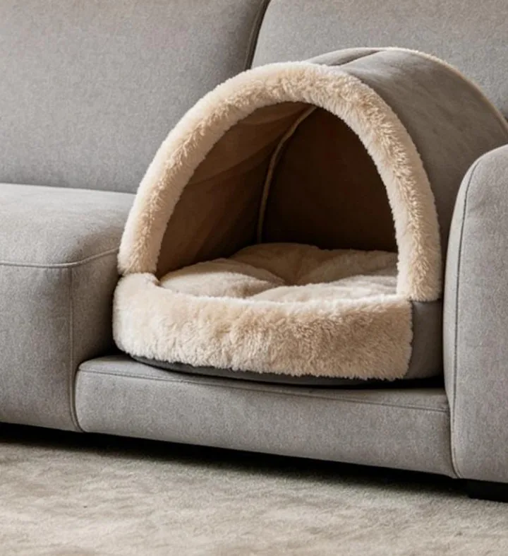 Pet dome at the open end of a sectional